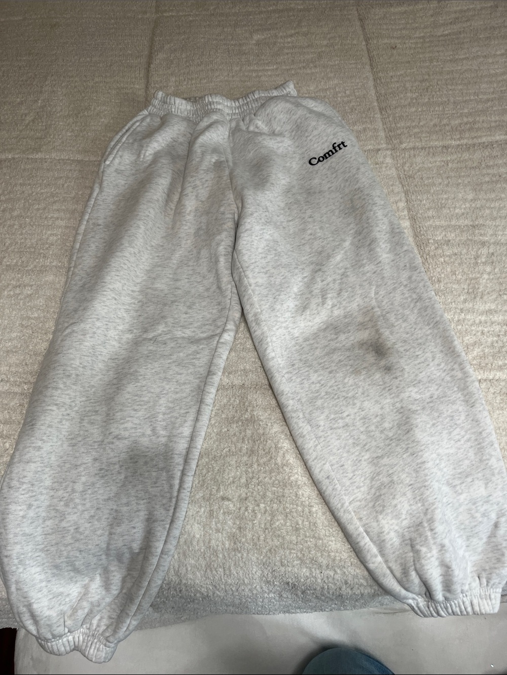 Comfort-Logo Kids Light Gray Sweat Joggers